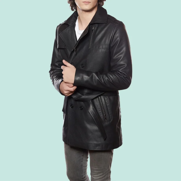 Bonno Men’s Black Leather Coat