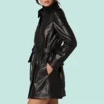 Milano Women’s 100% Real Black Leather Coat