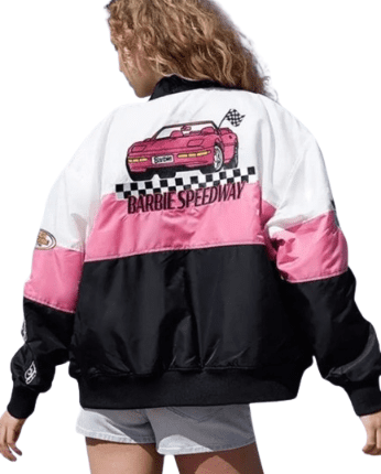 women barbie speedway motorcycle racer jacket