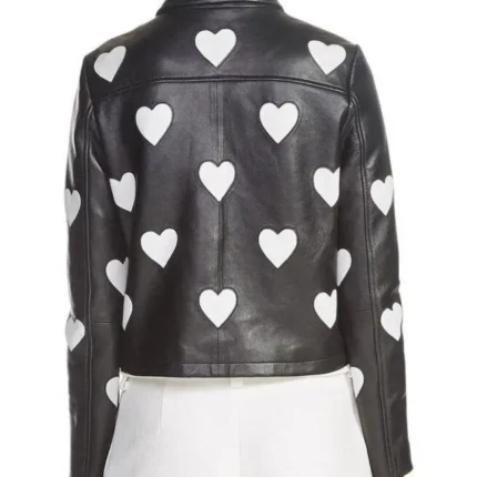 Maje Heart Biker Leather Jacket