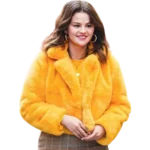 Mabel Mora Yellow Sherpa Cropped Jacket