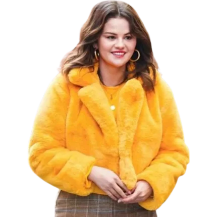 Mabel Mora Yellow Sherpa Cropped Jacket